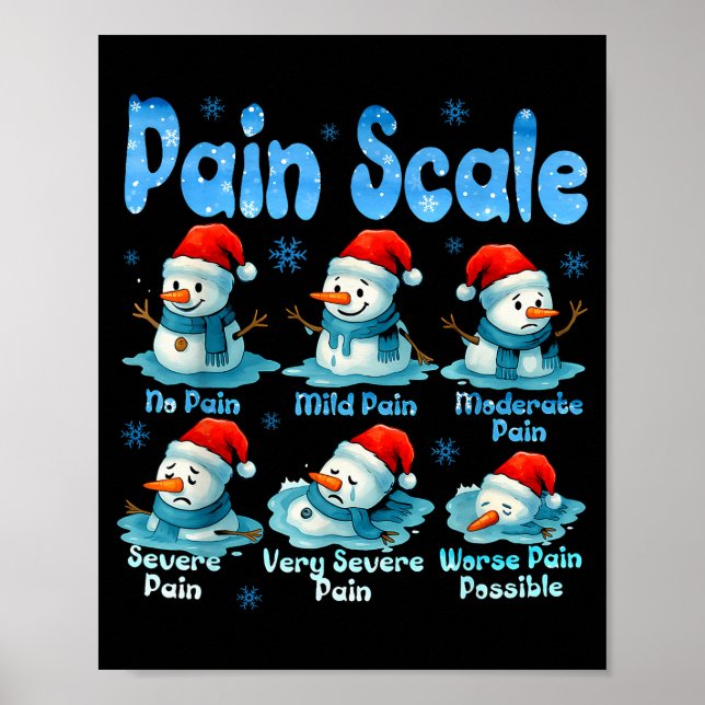 Affiche Pain Scale Snowman Healthcare Worker Pain Essment  (Devant)