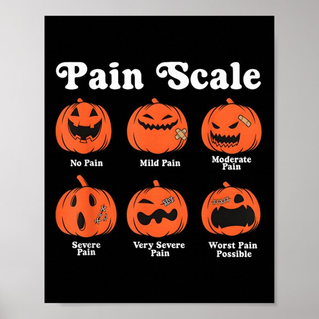 Affiche Pain Scale Soky Pumpkin Fall Halloween Trauma Nurs (Devant)