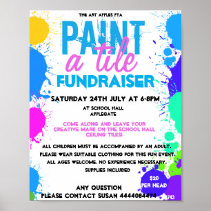 Affiche Paint a tile fundraiser PTA PTO