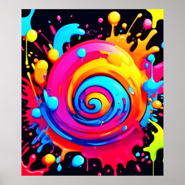 Affiche Paint arc-en-ciel (Devant)