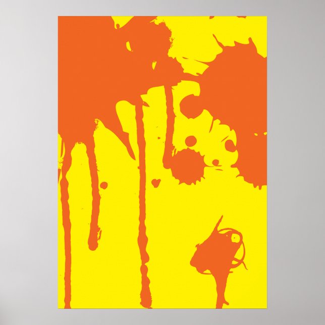 Affiche Paint Splatter Orange (Devant)
