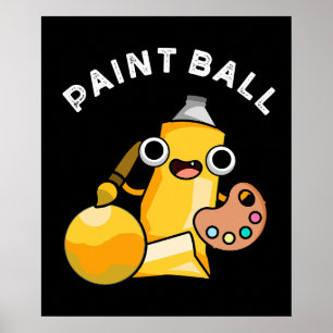 Affiche Paintball Funny Paint Pun Dark BG