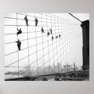 Affiche Painters, Brooklyn Bridge, New York City, Vintage