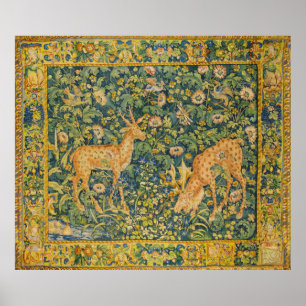 AFFICHE PAIRE DE CERVEAUX EN DÉVERSEMENT, FLEURS D'IMAGINA