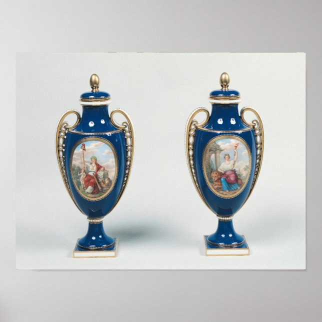 Affiche Paire de vases de Sèvres décorés avec allégorie (Devant)