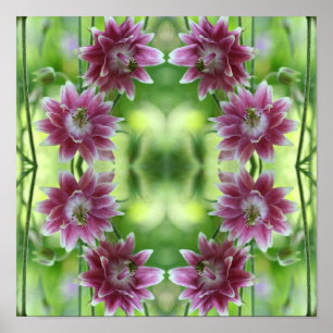 Affiche Paire Rouge Et Blanc Fleur Art Abstrait