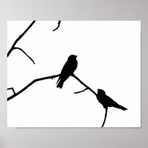 Affiche Paires noires et blanches de silhouette