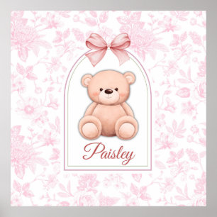 Affiche Paisley   Conception personnalisée d'ours en peluc