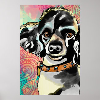 Affiche Paisley de caniche