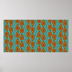 Affiche Paisley motif, tissu ornemental texture indienne s