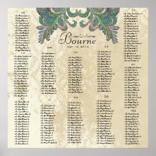 Affiche Paisley Peacock - Utilisez 35 x 35 dimensions (200