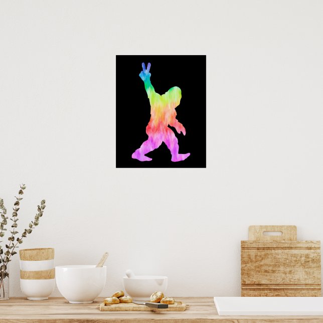Affiche Paix Amour Bigfoot (Cuisine)