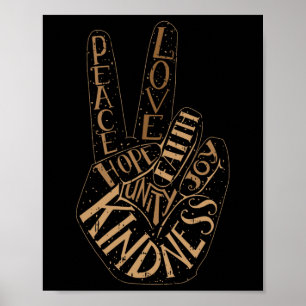 Affiche Paix Amour Espoir Mois de l'histoire des Noirs Hom