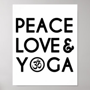 Affiche Paix Amour Et Yoga Om Symbole Yogi Yoga Citation -