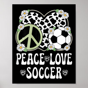 Affiche Paix Amour Football Amoureux Imprimé Vache Femmes
