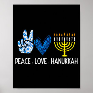 Affiche Paix Amour Hanukkah Rétro Chanukah Hommes Femmes J
