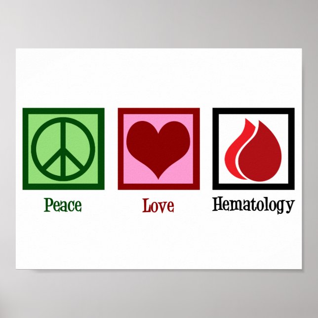 Affiche Paix Amour Hématologie (Devant)
