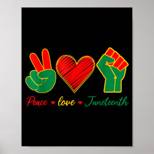 Affiche Paix amour juneteenth fierté noire liberté 4 juill