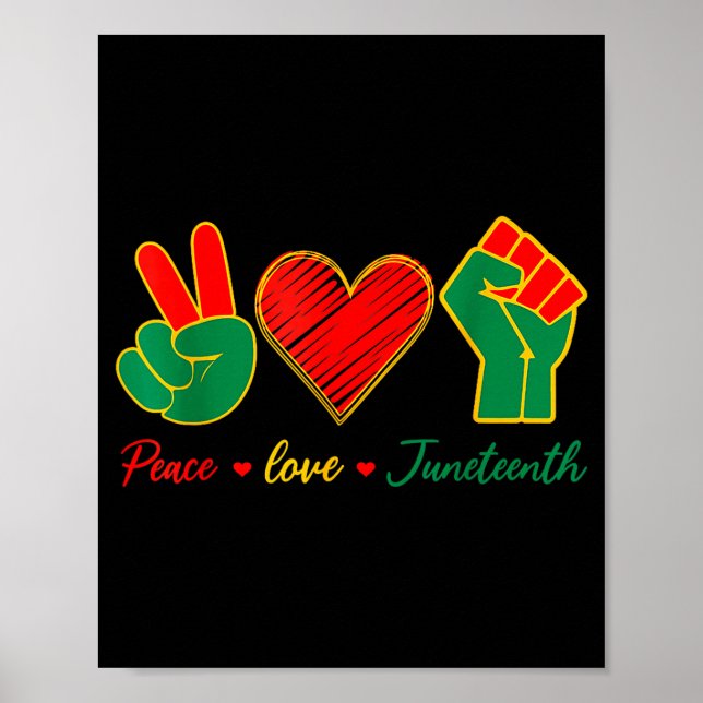 Affiche Paix amour juneteenth fierté noire liberté 4 juill (Devant)