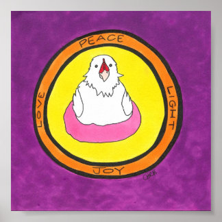 Affiche Paix. Amour. Lumière. Joie. Lola.