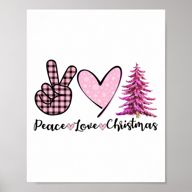 Affiche Paix Amour Noël - Conception de thème de Noël drôl (Devant)
