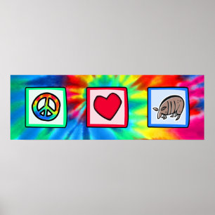 Affiche Paix, amour, tatous