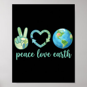 Affiche Paix amour terre éco-friendly nature journée de la
