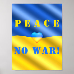 Affiche Paix - Arrêter la guerre en Ukraine - Drapeau du s