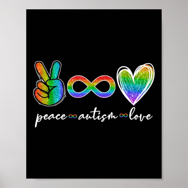 Affiche Paix Autisme Aimer Infinité Symbole Sensibilisatio (Devant)