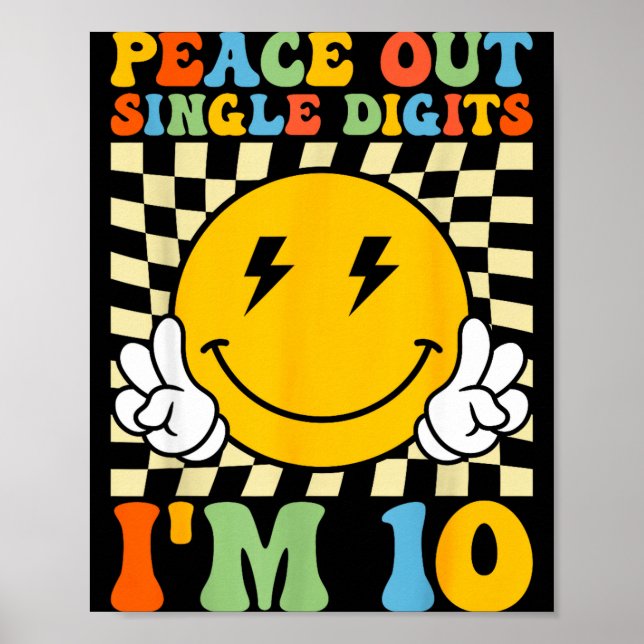 Affiche Paix Chiffres Simples Je Suis 10 Visage Souriant F (Devant)