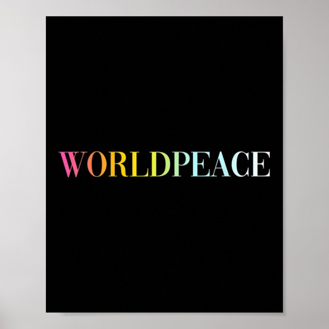 Affiche Paix dans le monde (texte coloré) (Devant)