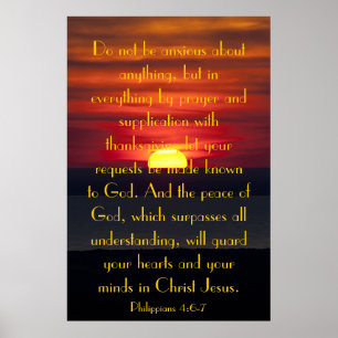 Affiche Paix de Dieu verset de la Bible Philippiens 4:6-7
