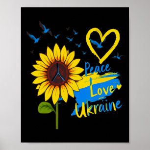 Affiche Paix de tournesol Amour Ukraine Drapeau Ukraine Ca