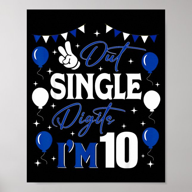 Affiche Paix dehors chiffres simples J'ai 10 ans 10e anniv (Devant)