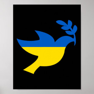 Affiche Paix en Ukraine Colombe pour femmes hommes Drapeau