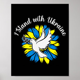 Affiche Paix en Ukraine Colombe Tournesol Ukraine