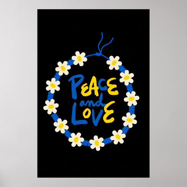 Affiche Paix et amour Ukraine Fleur Wreath (Devant)