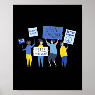 Affiche Paix et non guerre Anti-guerre Ukraine Russie