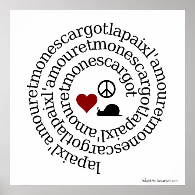 Affiche Paix, l'amour et mon escargot (Devant)