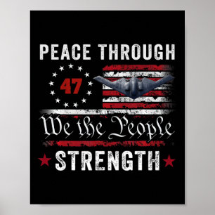 Affiche Paix par la force Trump Opération Minuit Marteau