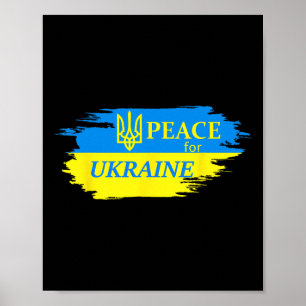Affiche Paix pour l'Ukraine Drapeau ukrainien Logo Ukraine