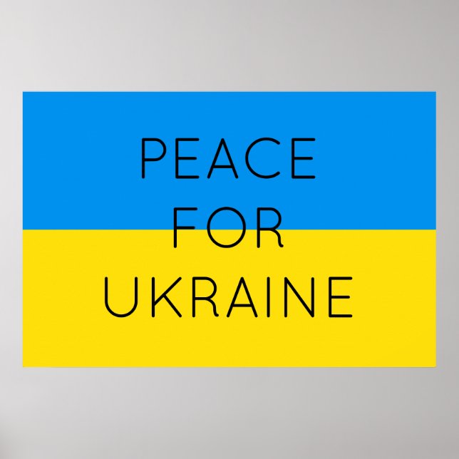 Affiche Paix pour l'Ukraine Simple minimaliste drapeau ukr (Devant)