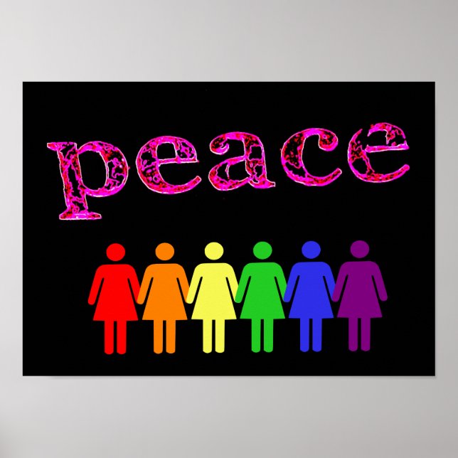 Affiche paix rose noir LGBTQIA (Devant)