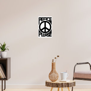 Affiche Paix s'il vous plaît lettrage noir