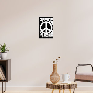 Affiche Paix S'il Vous Plaît Lettre Blanche