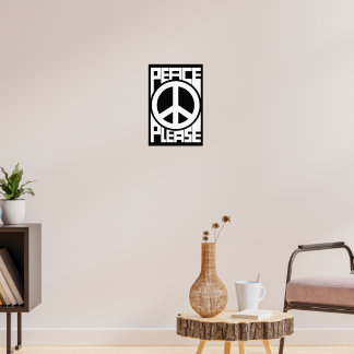 Affiche Paix S'il Vous Plaît Lettre Blanche