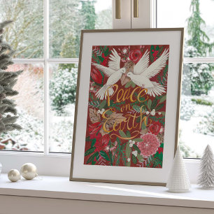 Affiche Paix sur Terre Noël des colombes