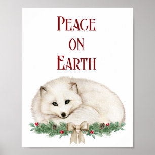 Affiche Paix sur Terre Renard Blanc de Fêtes