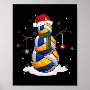 Affiche Pajama de Noël du volley-ball du Snowman Santa Hat