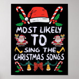 Affiche Pajama De Noël Familial Le Plus Susceptible De Cha